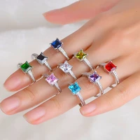 classic simple style bridal finger rings colorful cubic zirconia elegant wedding ring band engagement ring jewelry accessories