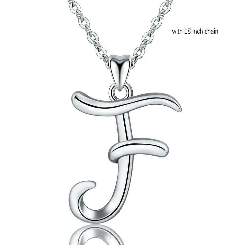 add 18 inch chain F EUDORA уникальное 925 пробы Серебряное ожерелье с подвеской в виде буквы A& B для женщин и мужчин модное персонализированное ювелирное изделие подарок для девочки CYD109 - Окраска металла: add 18 inch chain F