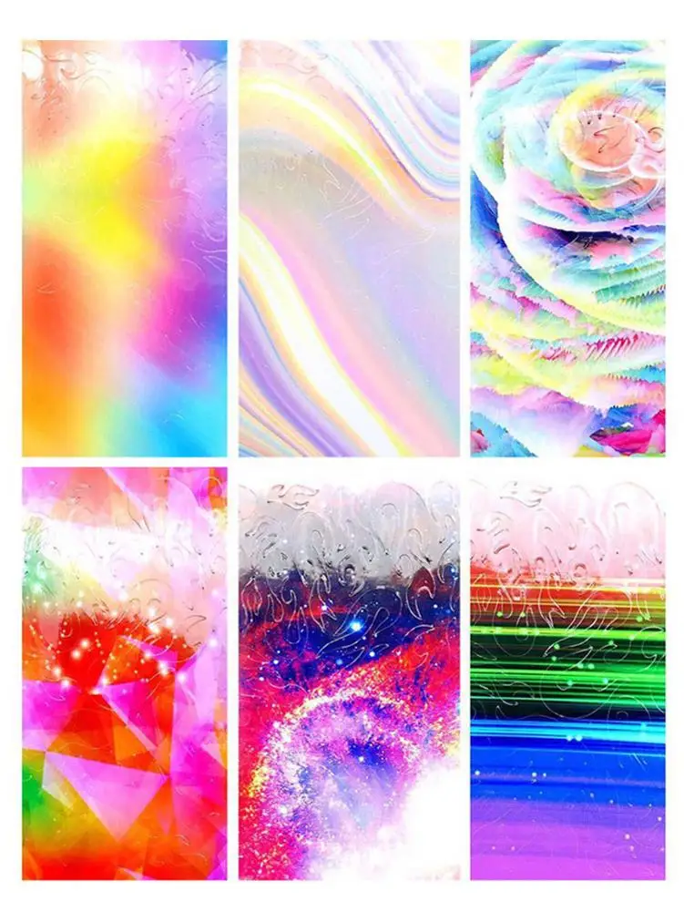 6 шт./компл. огненное пламя наклейки для ногтей Bling трафарет прозрачные огонь на