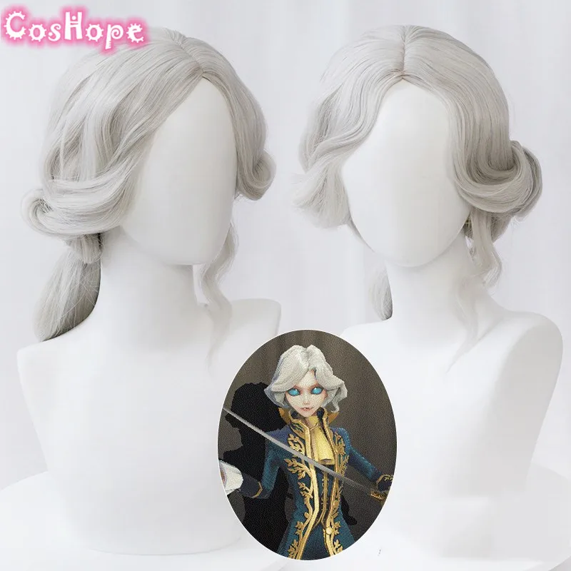 Joseph Desaulniers Cosplay Identity V Photographer 50cm Silver Wig Anime Heat Resistant Synthetic Wigs | Тематическая одежда и