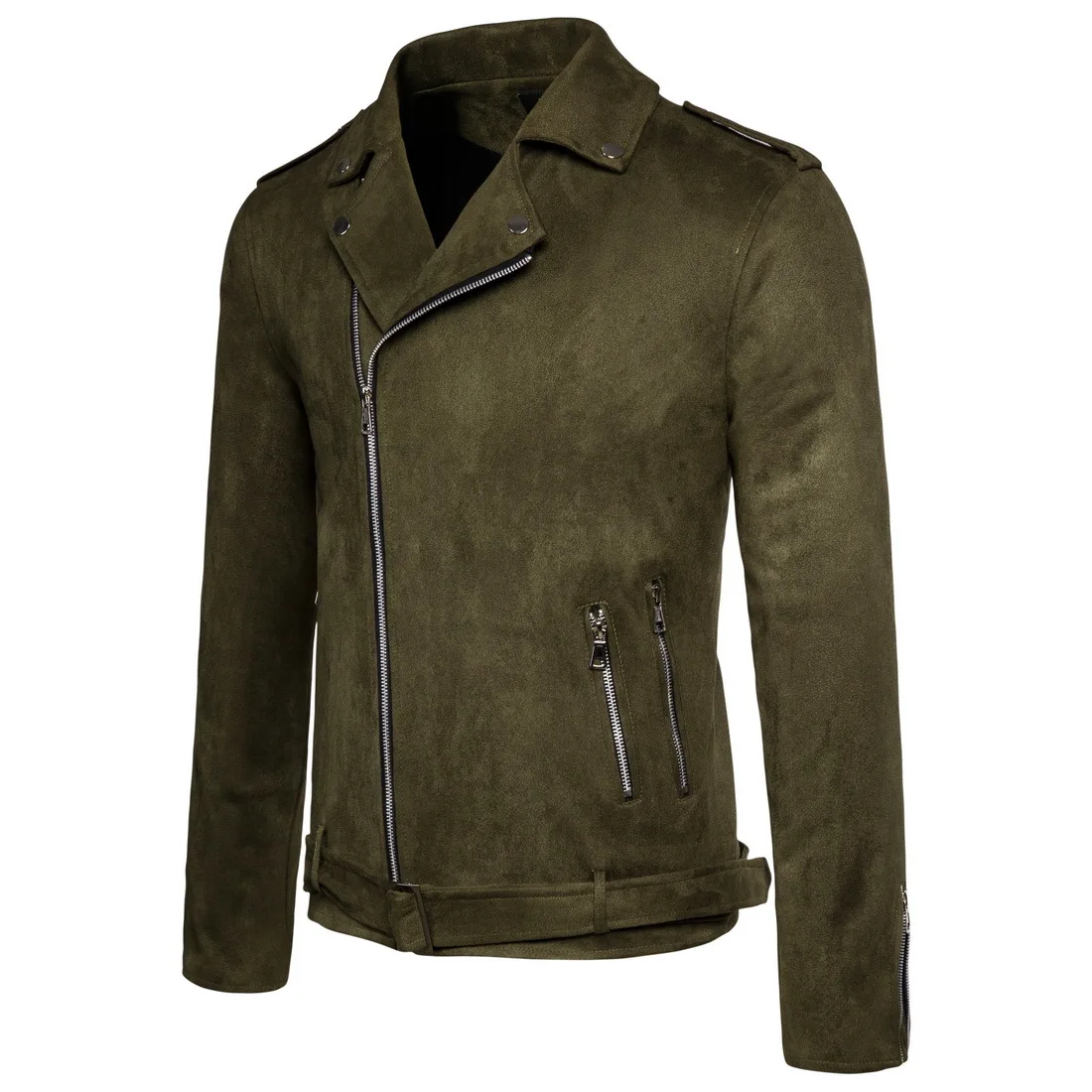 

Men's Fashion Casual Plus Size Jacket Spring and Autumn New Solid Color Black Men's Lapel Slim Men's 5XL Diagonal Zipper Jacket