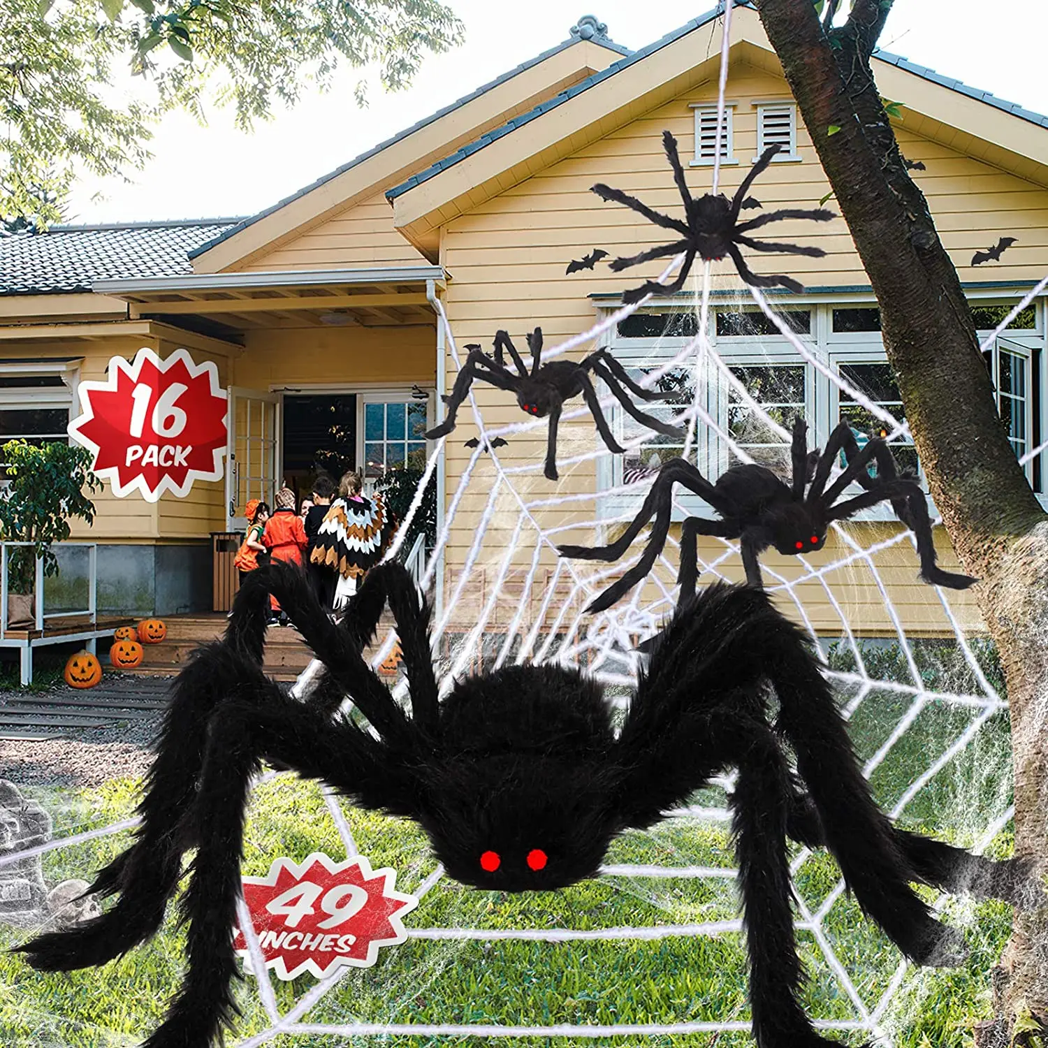 Уличные декорации на Хэллоуин Пауки украшения для Хэллоуина пауки улицы и