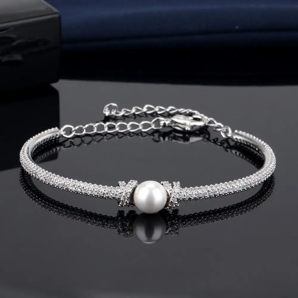 

Модные ювелирные изделия SWA, высокое качество, гламур, мода, кристалл, жемчуг, женский браслет, романтический подарок для женщин