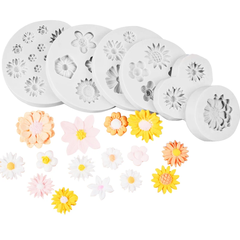 

1PCS Chrysanthemum Daisy Wild Flower Shape Silicone Mold Sugarcraft Chocolate Cupcake Baking Mold Fondant Cake Decorating Tools