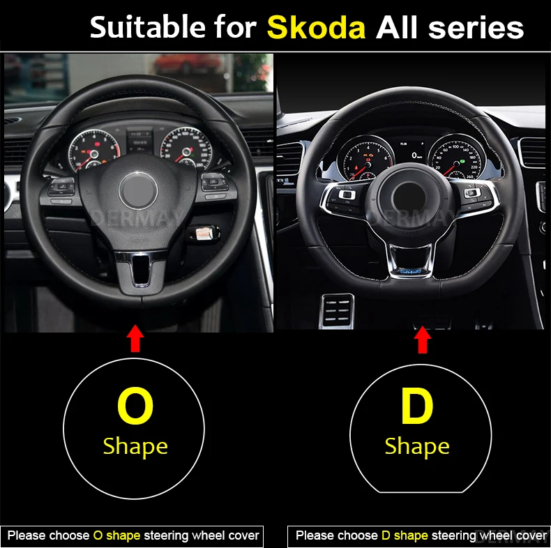 dermay car steering wheel cover for skoda octavia a5 a7 rapid spaceback fabia kodiaq superb yeti karoq kamiq 2005 2019 free global shipping