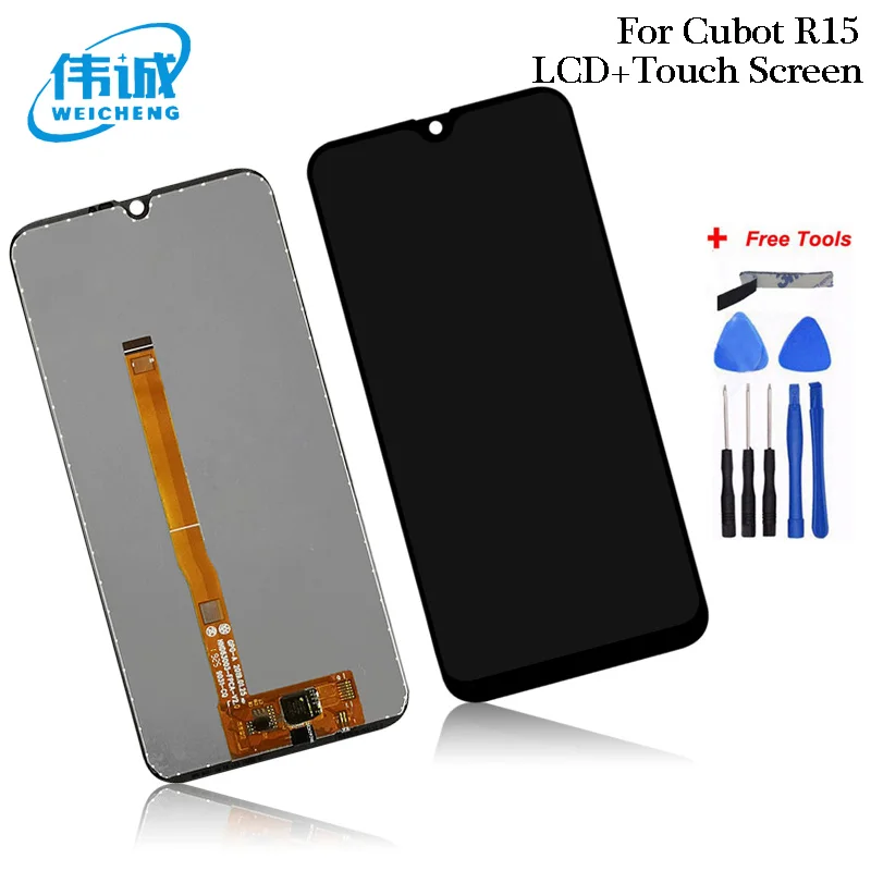 WEICHEN For Cubot R15 LCD Display and Touch Screen 6.26" Digitizer Assembly Replacement With Tools +Adhesive For Cubot R15 Phone