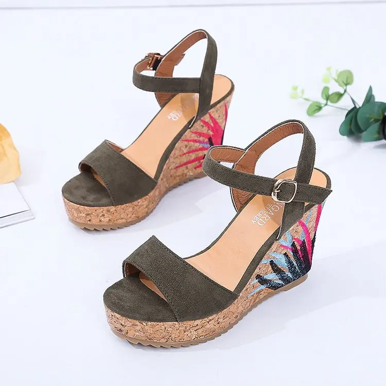 

Slope heel sandals women's summer 2021 new thick bottom muffin bottom fashion fish mouth sandals women
