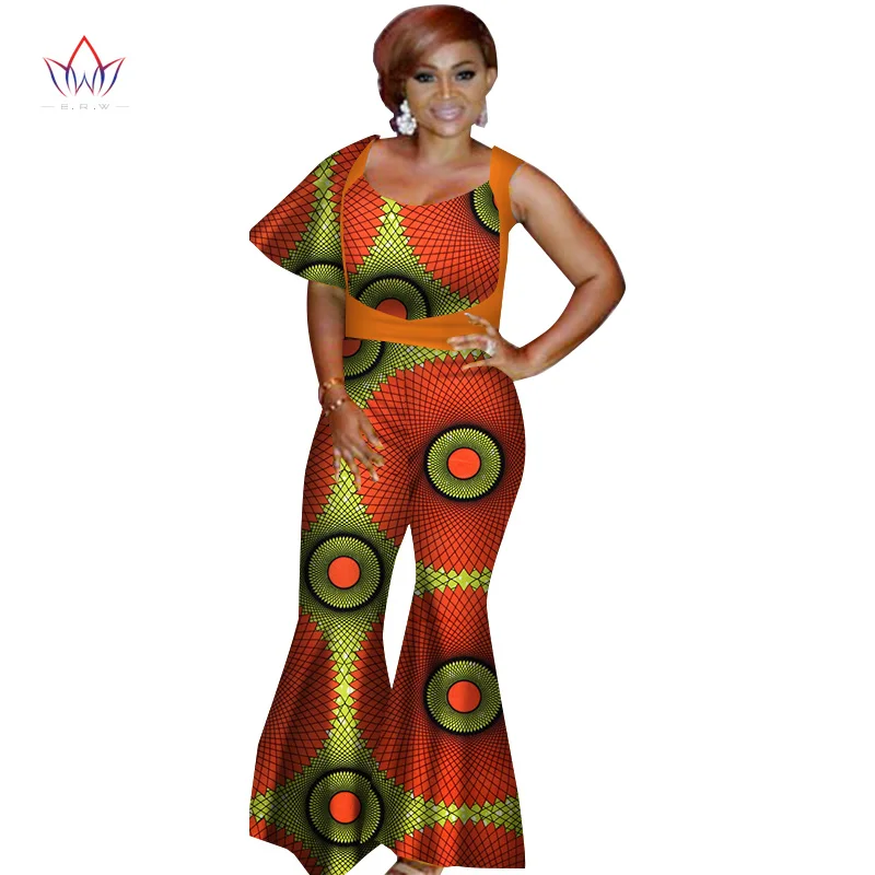 Summer African Women Jumpersuit With Print Sexy Overalls Women Jumpsuit Elegant Sleeveless Dashiki Pant Plus Size 5xl WY3138