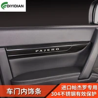 for mitsubishi pajero v87 v93 v97 modified interior accessories car inner door trim sticker metal door trim strip