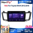 Автомагнитола NaviFly 6 ГБ + 128 Гб QLED экран 1280*720 Android 10 автомобильный Радио Аудио мультимедийный плеер для Toyota RAV4 4 XA40 5 XA50 2012 - 2018