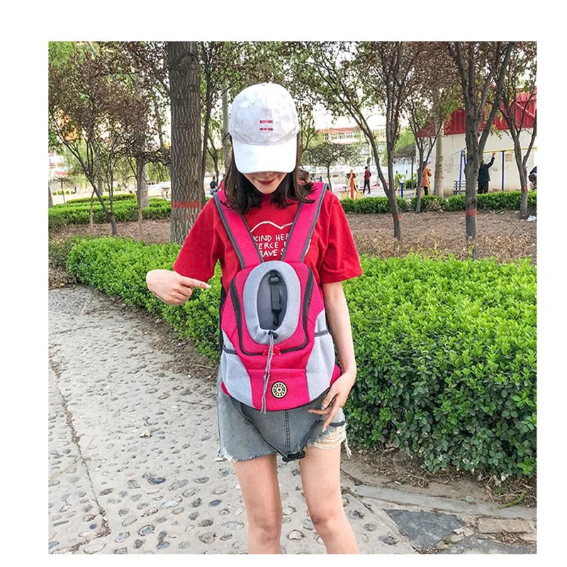 

Outdoor Pet Dog Carrier Bag Double Shoulder Portable Travel Backpack Cat Carrier Pet Dog Front Bag Mesh Backpack Head Pet