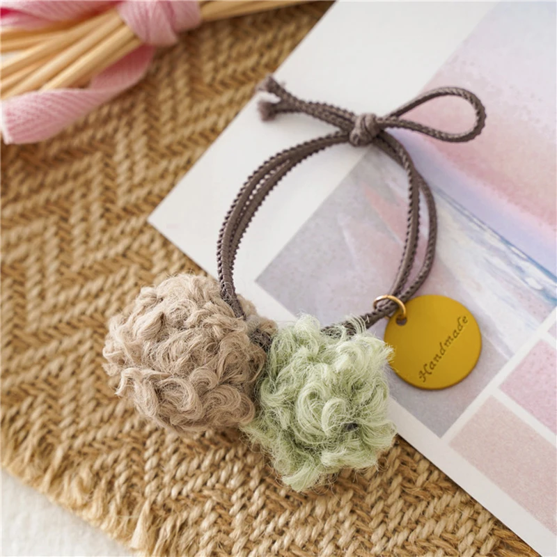 Заколка для волос с плюшевым шариком резинка 1 шт. держатель хвоста девочек