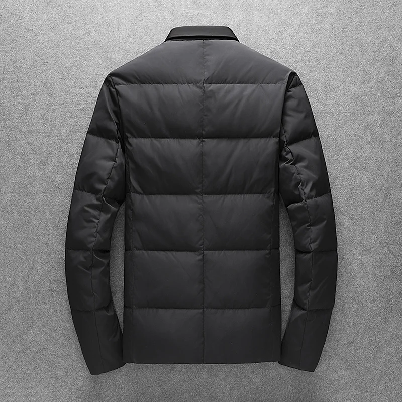 Новый мужской зимний Блейзер 90% на белом утином пуху парка облегающая простая
