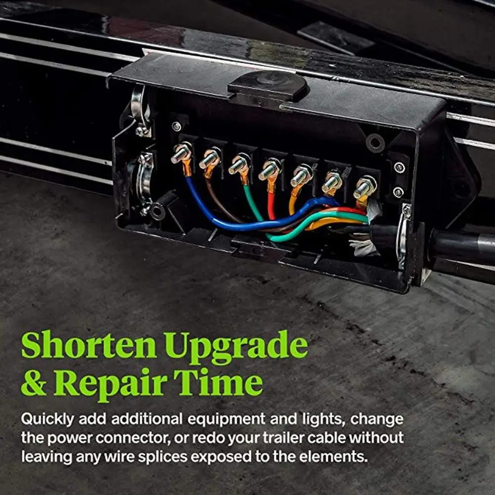 2020 новый черный 7 Way прицеп распределительная коробка для проводов кемпера