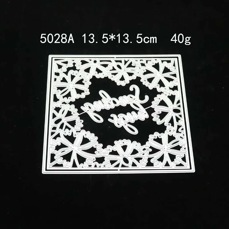 

Sending Hugs Flowers Square Frame Metal Cutting Dies Craft for Scrapbooking Handmade Mould Blade Punch Stencils Dies Cut Model