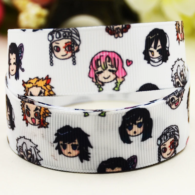 22 мм 25 38 75 Kimetsu no Yaiba мультяшная печатная корсажная лента для украшения вечеринки 10