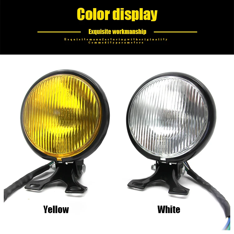 For CG125 Motorcycle Headlight Cafe Racer Head Lamp Motor Vintage Round High/Low Beam Bulb Universal GN125 Harley for Suzuki |