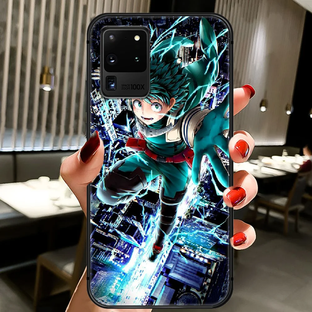 

My Hero Academia Anime Phone Case Cover Hull For Samsung Galaxy S 6 7 8 9 10 e 20 Edge Uitra Note 8 9 10 Plus black Coque Trend