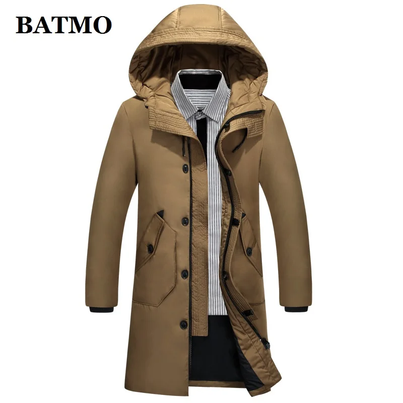 BATMO 2019 Новое поступление Зима Высокое качество 80% белый утиный пух с капюшоном