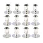 12 шт., подсвечник, серебристый