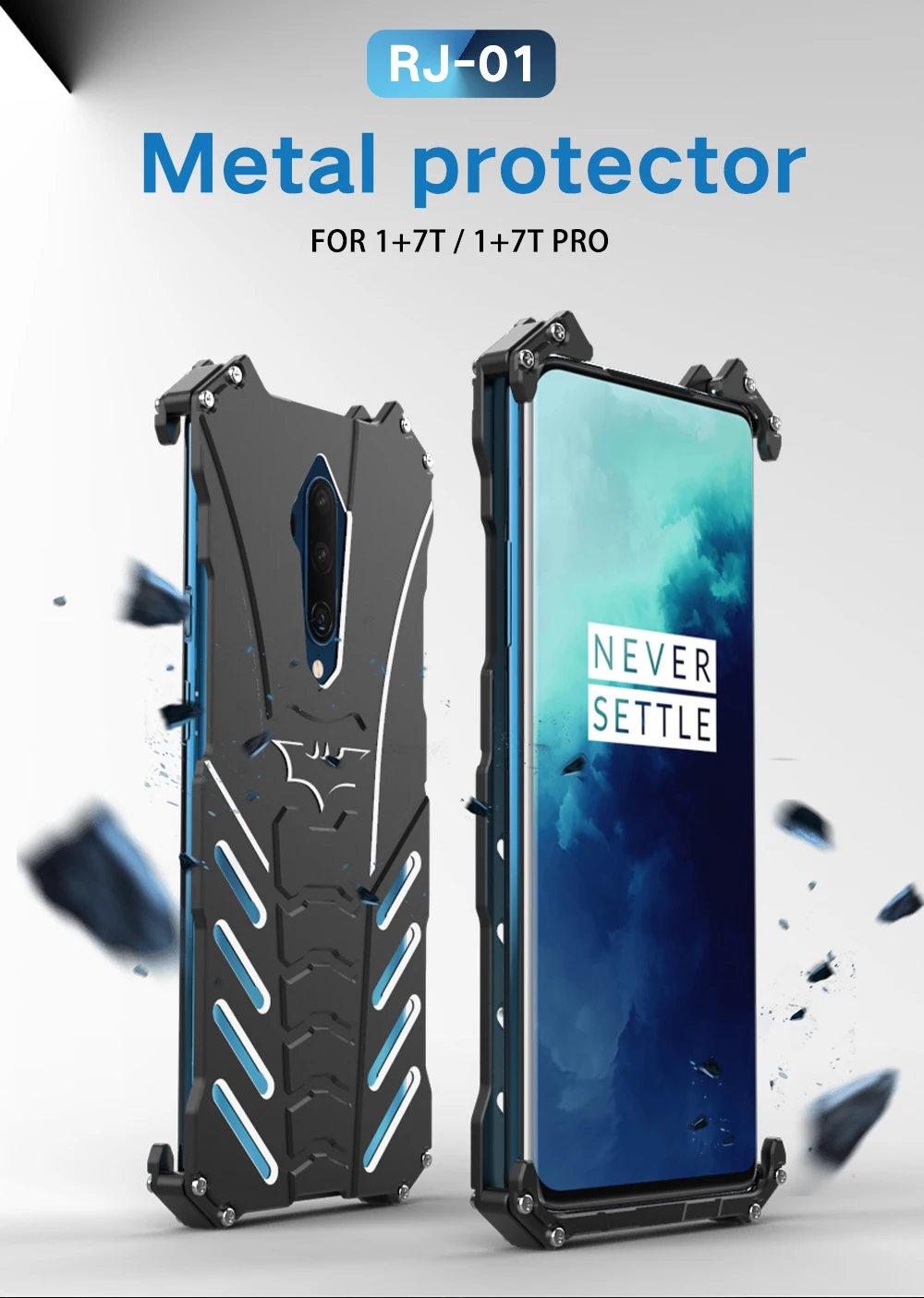 Чехол из ПВХ для Oneplus 7 T чехол Pro крышка R-JUST сверхмощная броня противоударный