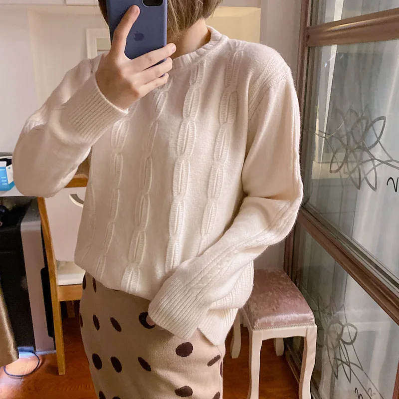 Женский льняной свитер в стиле ретро с цветком мягкий пуловер новый стиль Ранняя