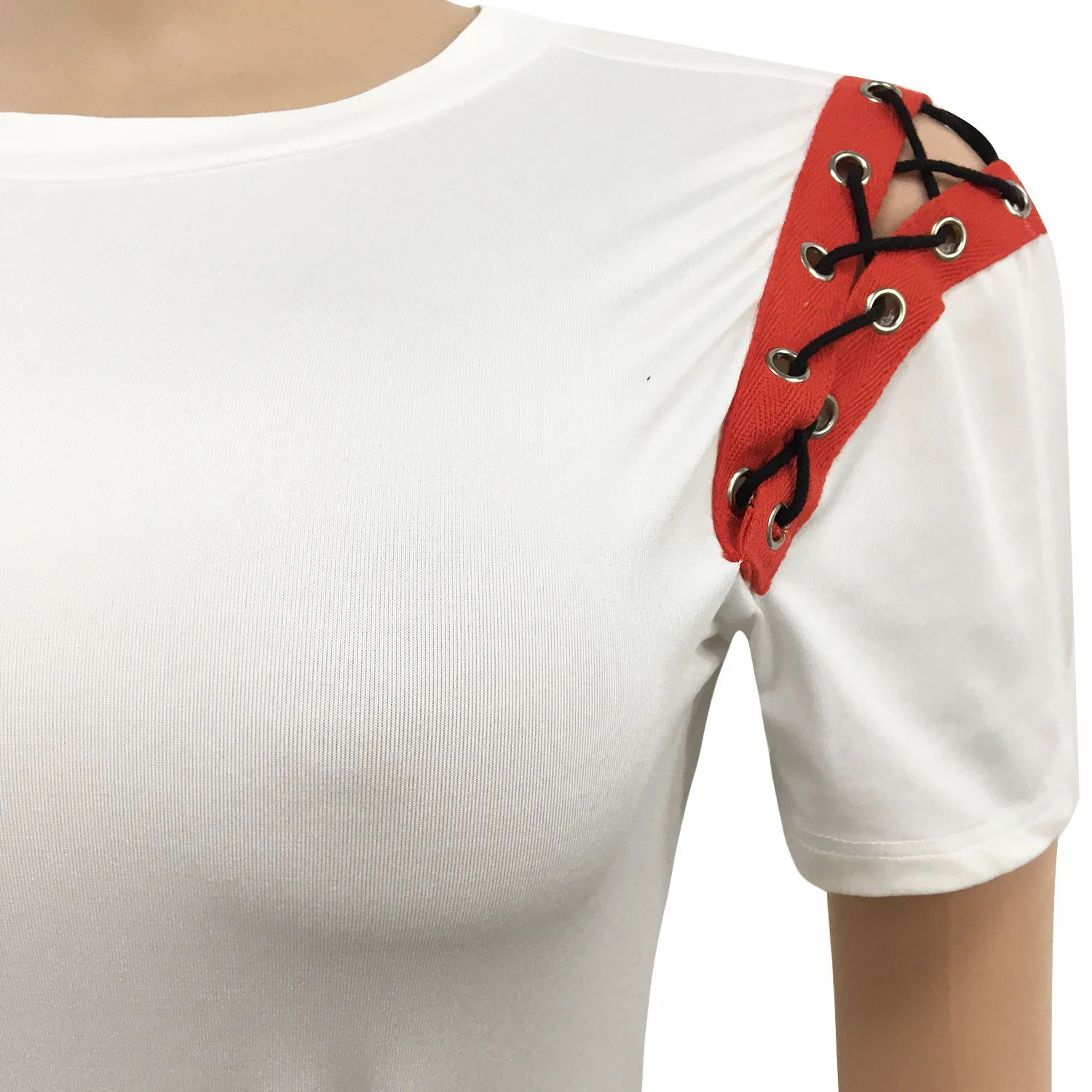 

RStylish Solid Patchwork Club Dress Short Sleeve O-Neck Party Sexy Mini Dress 2020 Casual Bandage Sexy Bodycon Dresses For Women