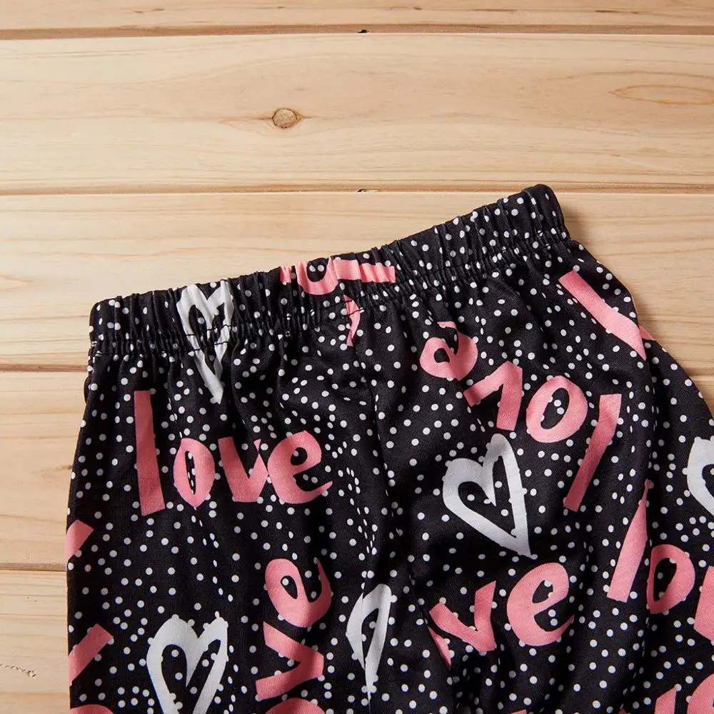 

Kids Clothes Set Toddler Baby Kids Girls Solid Long Sleeve Ruched Ruffles Tops Letter Pants Trousers 2PCS Set