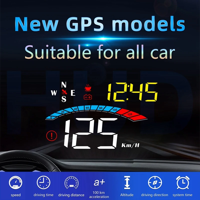 

Автомобильный GPS-датчик, цифровой измеритель скорости на лобовое стекло, для всех автомобилей, M16