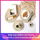 Круглая подстилка из ротанга, плетеные коврики из натуральной кукурузной соломы для обеденного стола, Теплоизоляционный подстаканник для кастрюль, подставки, кухонные аксессуары