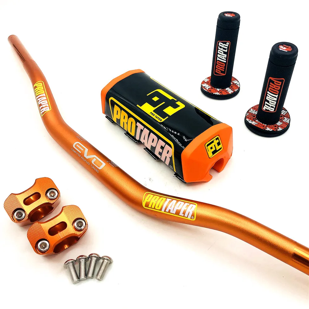 Orange PT Руль для PRO Taper Pack Bar 1-1/" ручка бар колодки ручки Pit Pro гоночный Dirt Pit велосипед Мотоцикл CNC 28,5 мм адаптер - Цвет: Orange PT