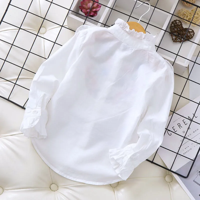 Рубашка с длинными рукавами для девочек модная детская блузка вышитым