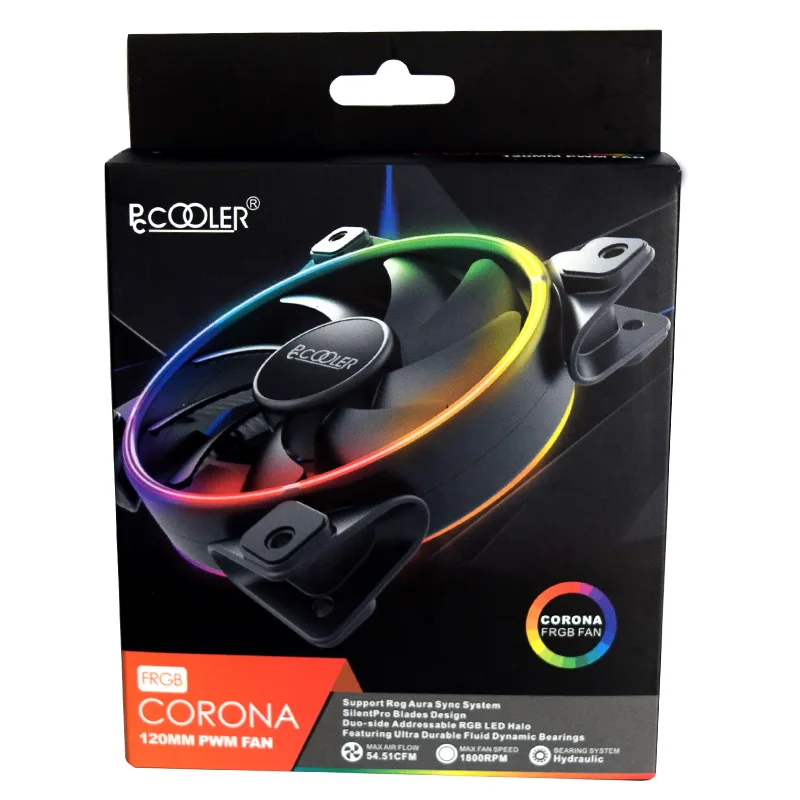 Pccooler 120mm Double HALO 3PIN RGB 4PIN PWM Quiet Fan For Computer Case Cooling CPU cooler Water cooling Replace | Компьютеры и офис