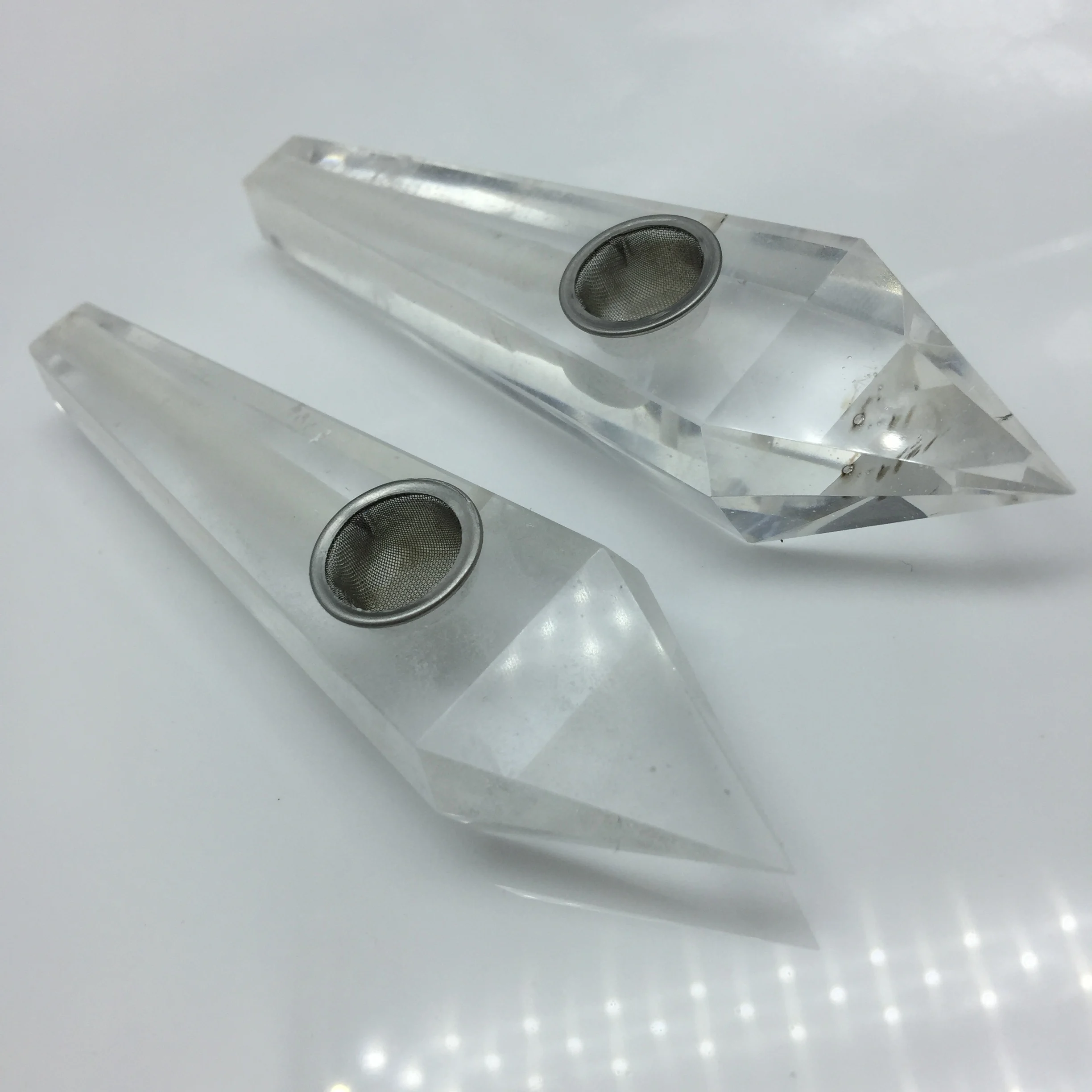 Natural Quartz Crystal Tobacco Pipe - Healing Smelting Stone Smoking Pipe - 1 Piece image 6