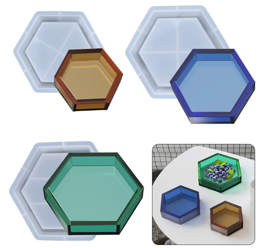 

DIY Hexagon Storage Resin Mold Epoxy Resin Molds Jewelry Molds Silicone Handcraft Jewelry Dectoration Storage Box