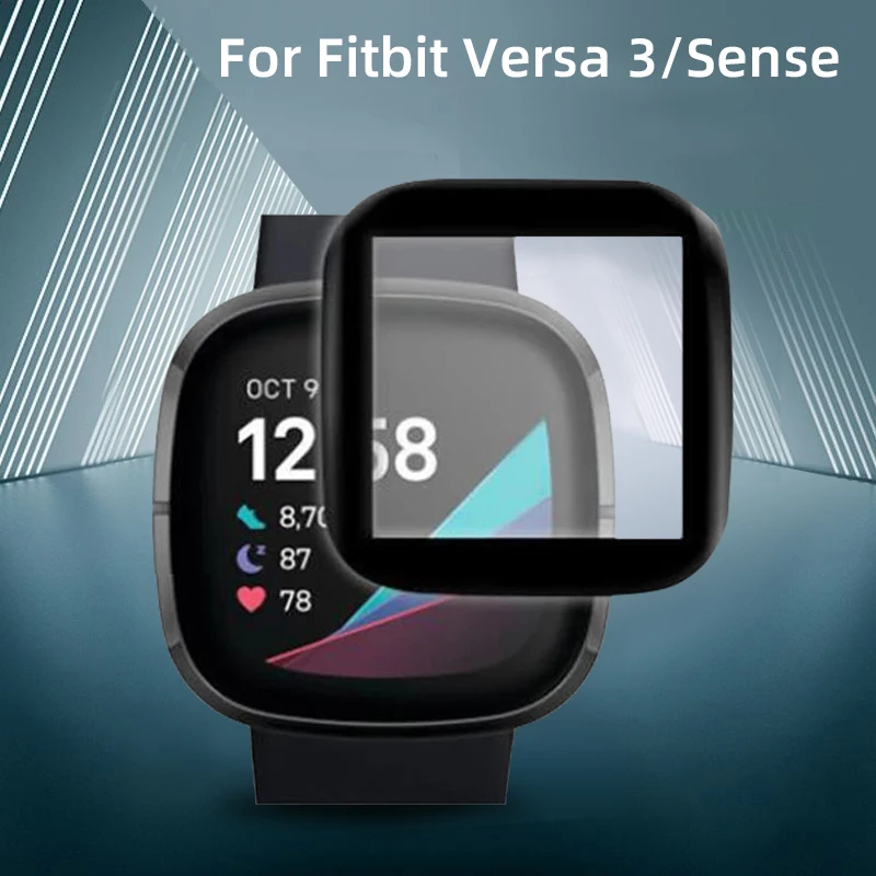 

Soft Fibre Glass Protective Film Cover For Fitbit Sense /Versa 3 Full Screen Protector Case for Fitbit Versa3 Watch Cover