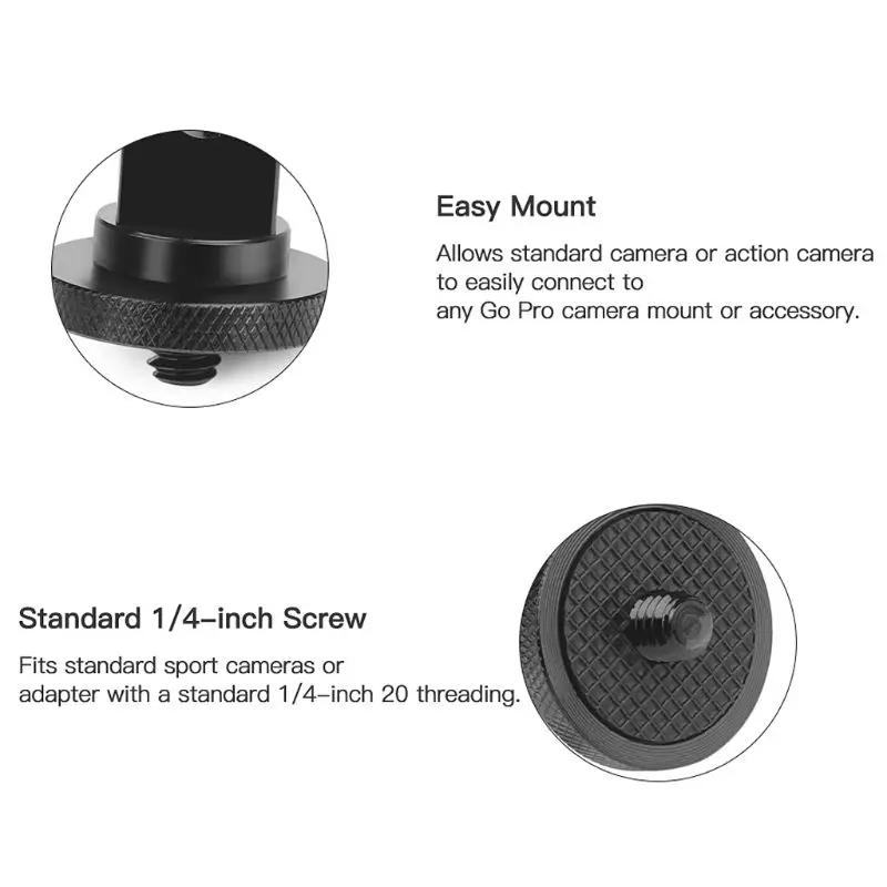 

Aluminum Alloy 1/4 Inch Mini Tripod Adapter Mount for gopro Hero 7 5 6 Session Sjcam Sj4000 Yi 4K Eken H9 Camera