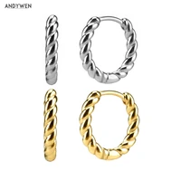 andywen 925 sterling silver 10mm screw huggies middle hoops women loops round pendiente luxury jewelry 2020 fashion wedding