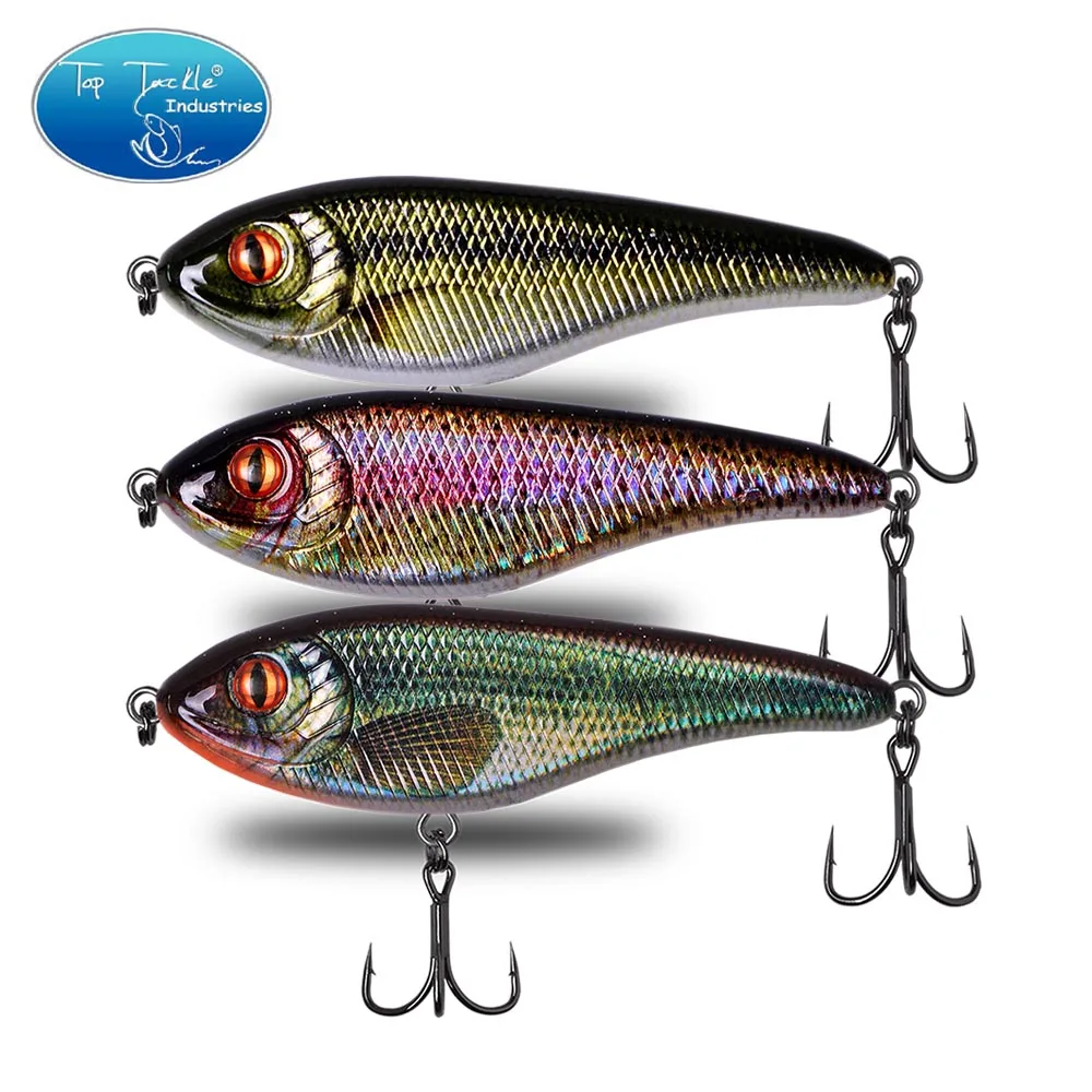 slow sinking jerk bait fishing lure artificial CF lure best selling hard bait for bass pike with strengthen treble hooks