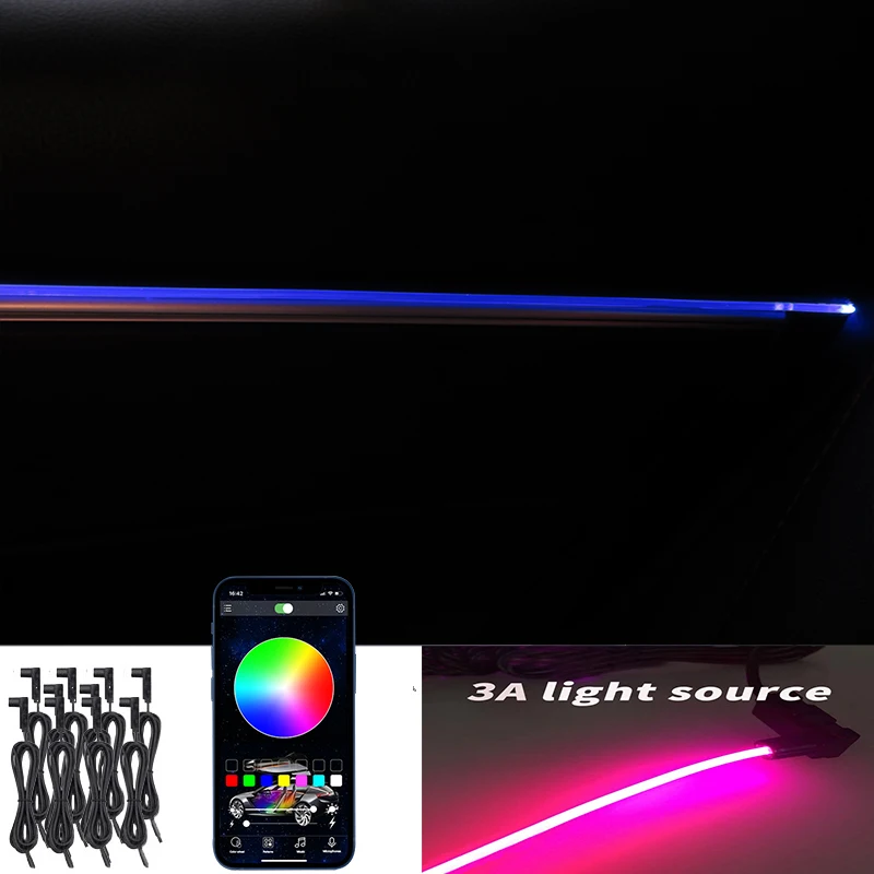 

Cars Auto Ambient Lights 12v Running Light Flexible Waterproof DRL LED Backlight Atmosphere Sound Command Self-designed Music