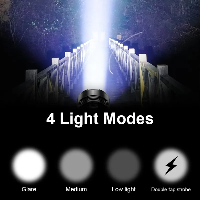 Precio Linterna Táctica XHP100 De Autodefensa, Luz LED Recargable Por USB, Linterna De Caza Táctica, 26650