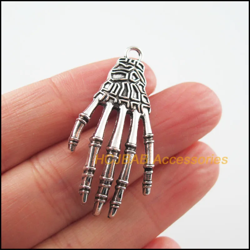 8 шт. Новый Череп когти очаровательные Тибетский серебристый цвет подвески в