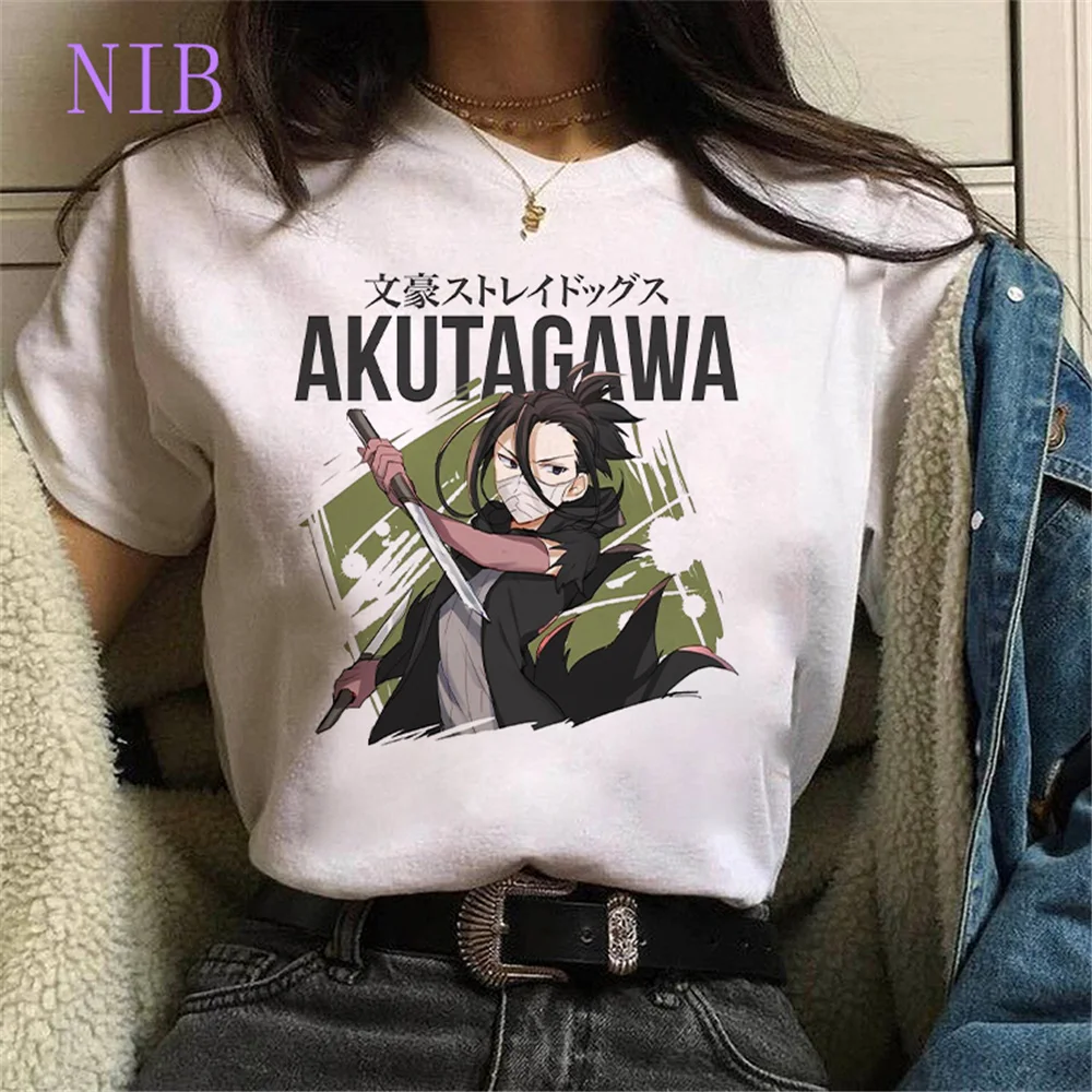 Osamu Dazai Nakajima Atsushi t shirt women Harajuku anime Bungo Stray Dogs print Tees gothic punk oversized women/men's T-Shirts | Женская
