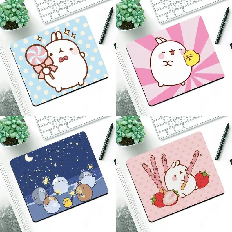 

RuiCaiCa Molang Rubber Mouse Durable Desktop Mousepad Small Pads Rubber Mouse Mat MousePad Desk Gaming Mousepad Cup Mat