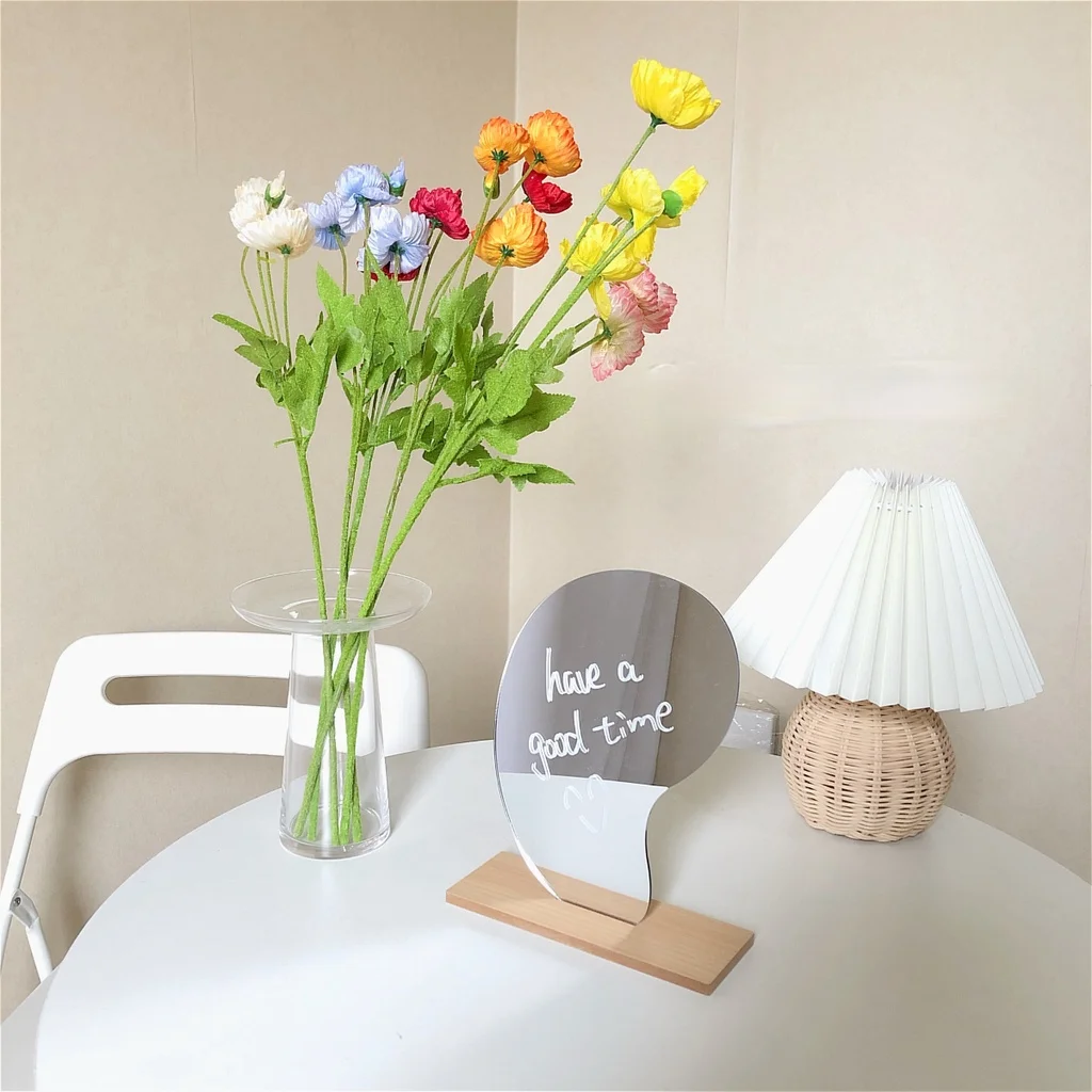 Makeup Mirror Table KOREAN Style Desktop Wood Base Beauty Decorative | Mirrors