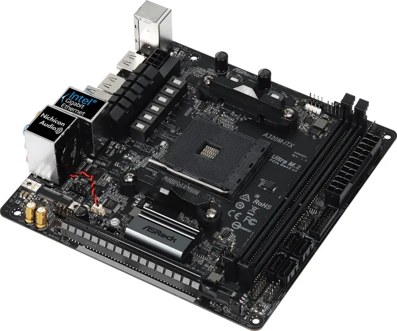 Плата материнская Asrock A320M-ITX AM4 AMD A320 mATX BOX | Компьютеры и офис