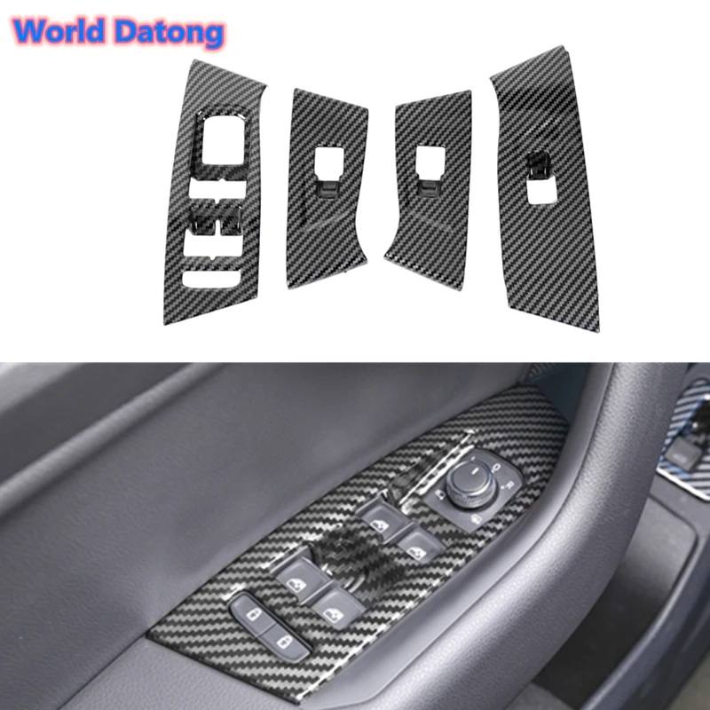 

Для Volkswagen VW Touareg 2019 2020 углеродное волокно черное окно подлокотник переключатель кнопка панель ABS отделка