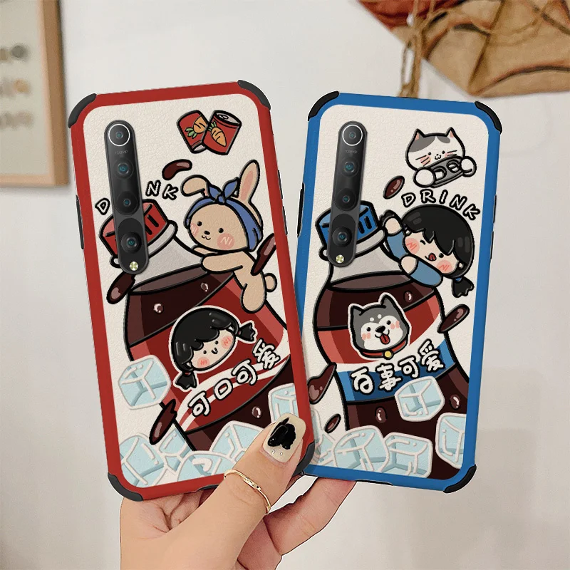 

Cool Soda Girl Phone Case For Xiaomi Mi 10 10lite 10Pro 10S lite Pro Liquid Silicone Cover