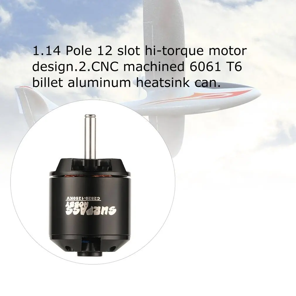 

SURPASS HOBBY 2820 1250KV 14 Poles Brushless Motor For RC FPV Fixed Wing Glide Drone Airplane Aircraft Plane Warbirds Parts