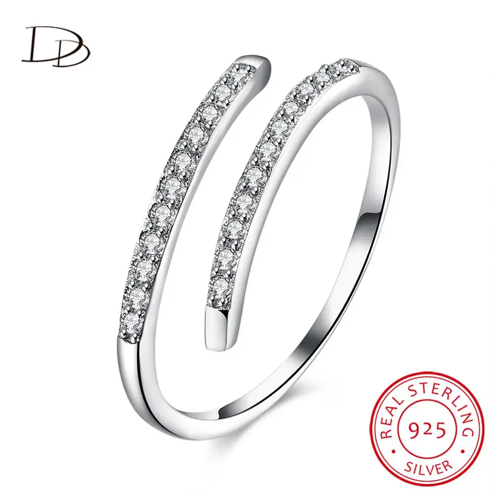 DODO 100% Серебристые Регулируемые кольца для женщин Свадебные ювелирные изделия с